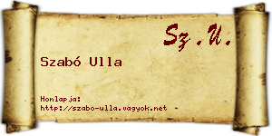 Szabó Ulla névjegykártya