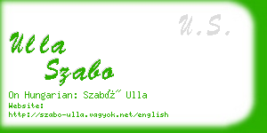 ulla szabo business card
